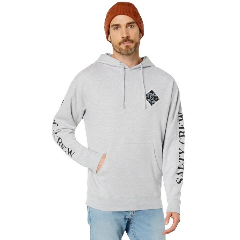 Mans Size XXL - Salty Crew Tippet Tackle Fleece Pullover Hoody - Grey Heather - Picture 1 of 5
